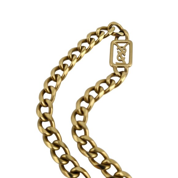 Vintage Yves Saint Laurent YSL 80s Mughal Style Glass & Chain Necklace (A9079) - Picture 4 of 7